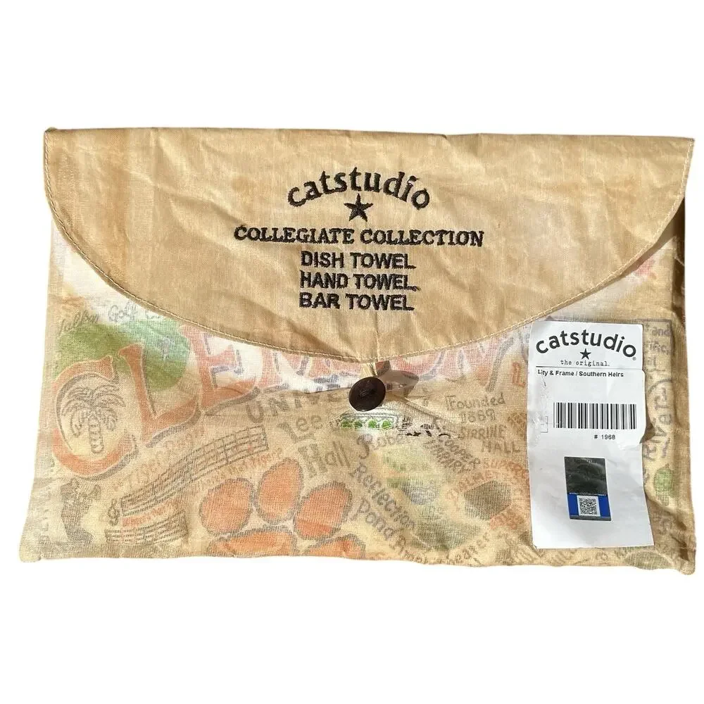 Vintage Catstudio Collegiate Collection Dish Hand Bar Towel - CLEMSON